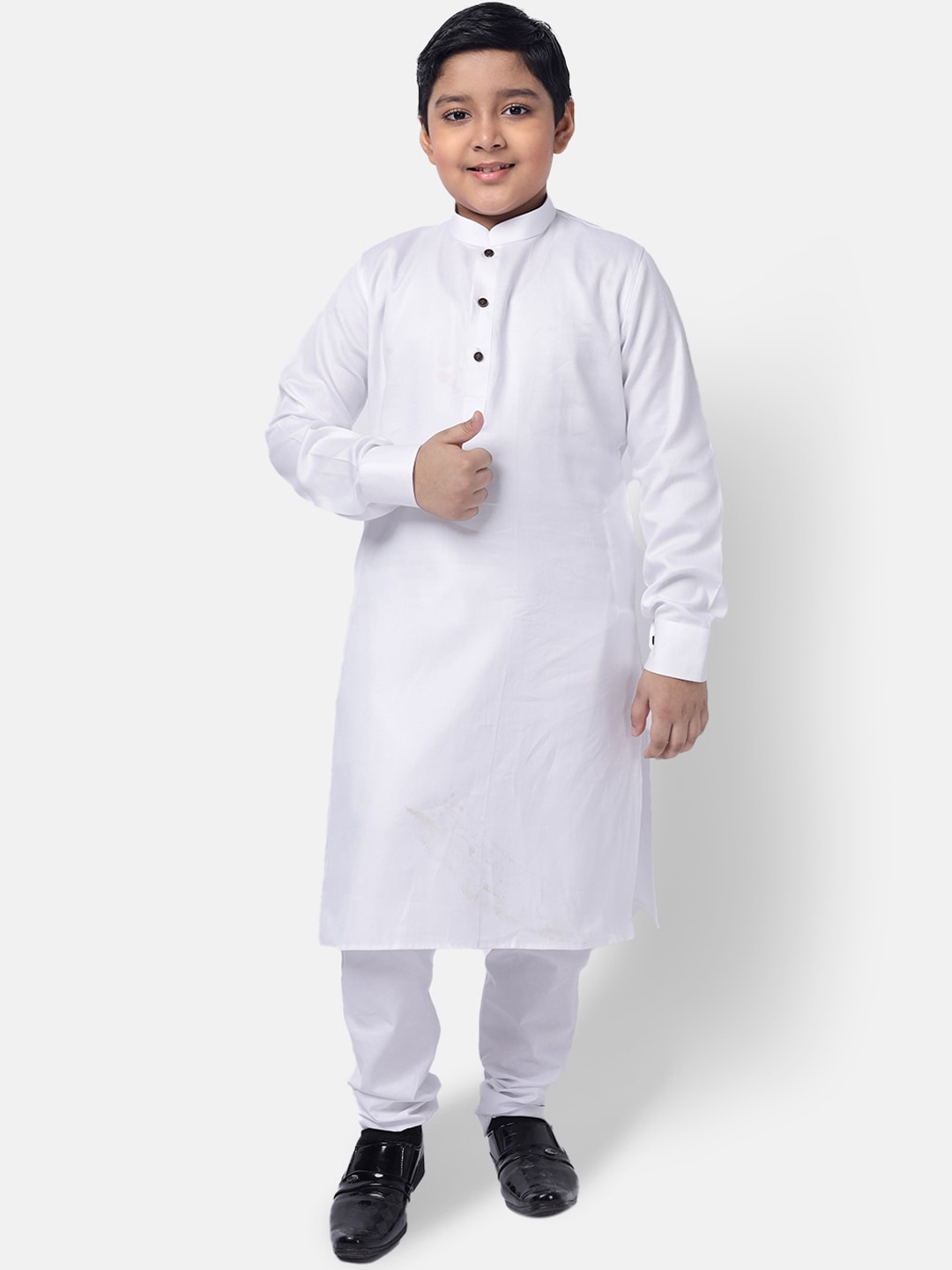 

NAMASKAR Boys White Regular Pure Cotton Kurta with Pyjamas