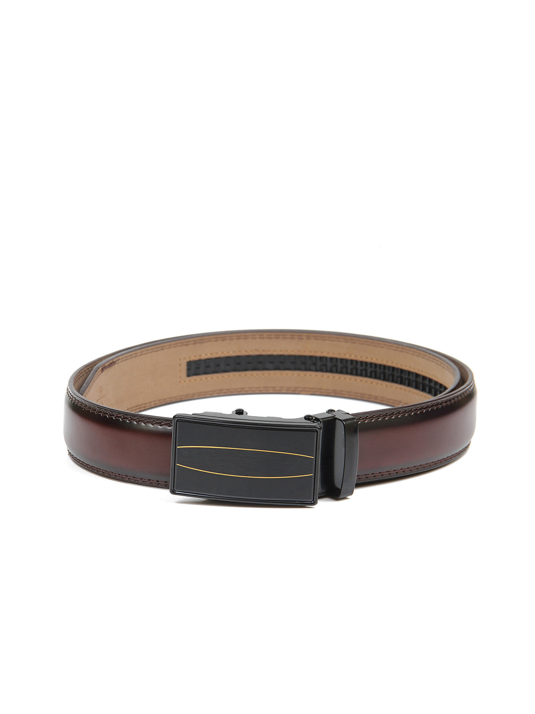 

Calvadoss Men Brown Textured No Holes Belt