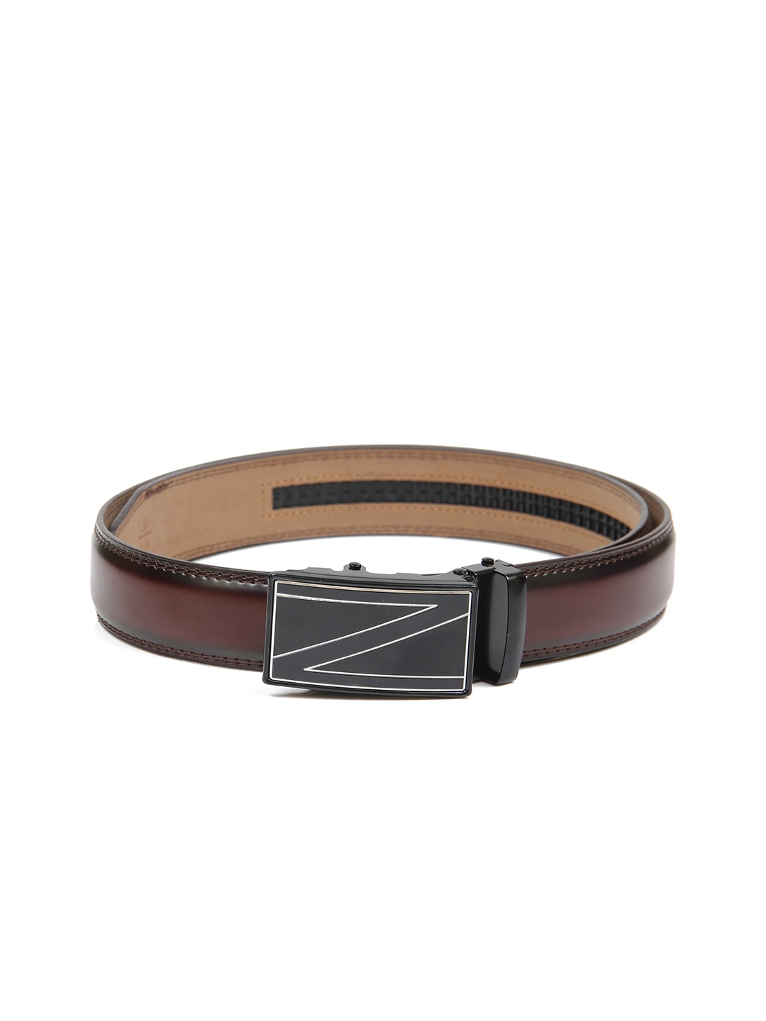 

Calvadoss Men Brown Textured No Holes Belt