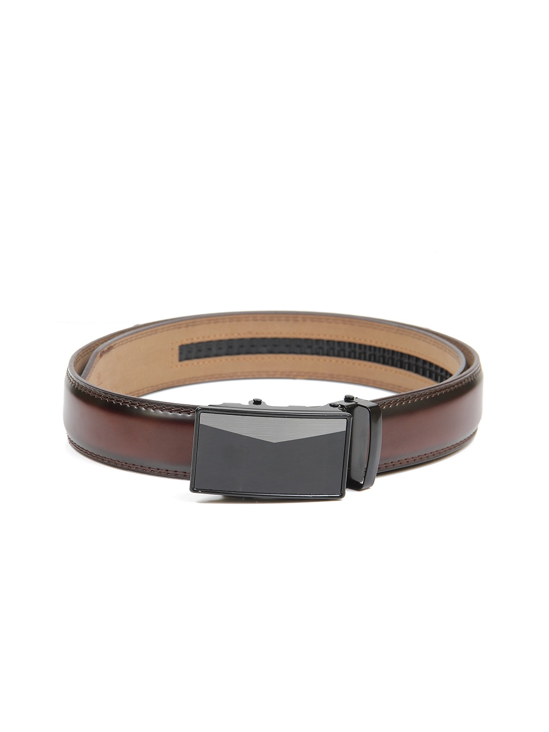 

Calvadoss Men Brown Textured No Holes Belt