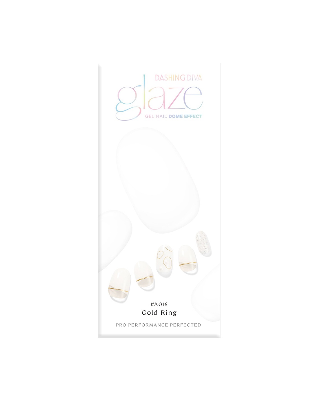 

Dashing Diva White & Gold-Toned Glaze Gel Nail