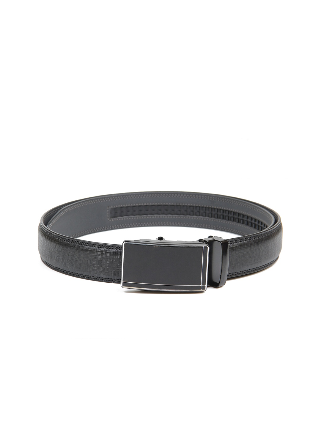 

Calvadoss Men Black Textured No Holes Belt