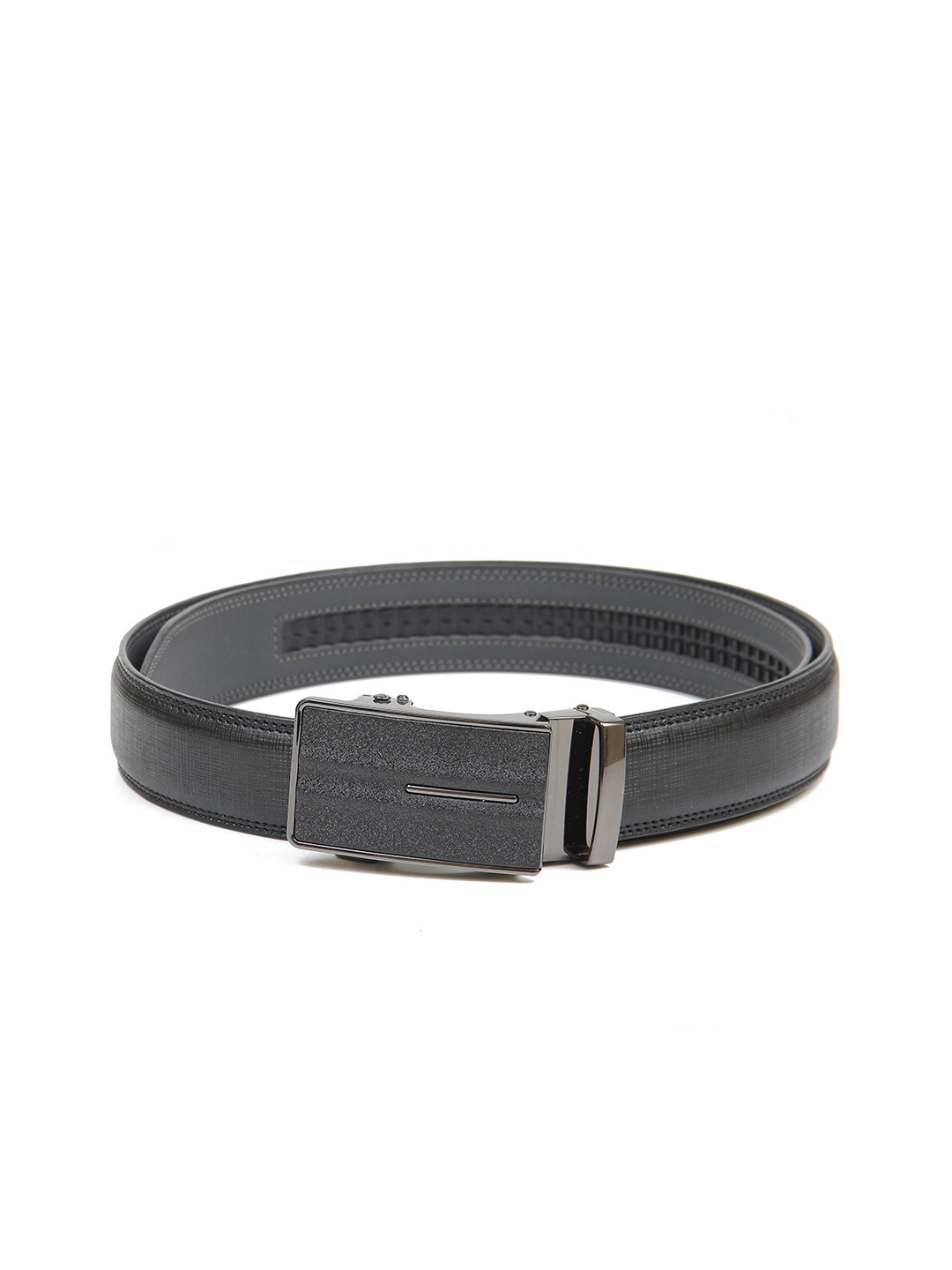 

Calvadoss Men Black Textured No Holes Belt