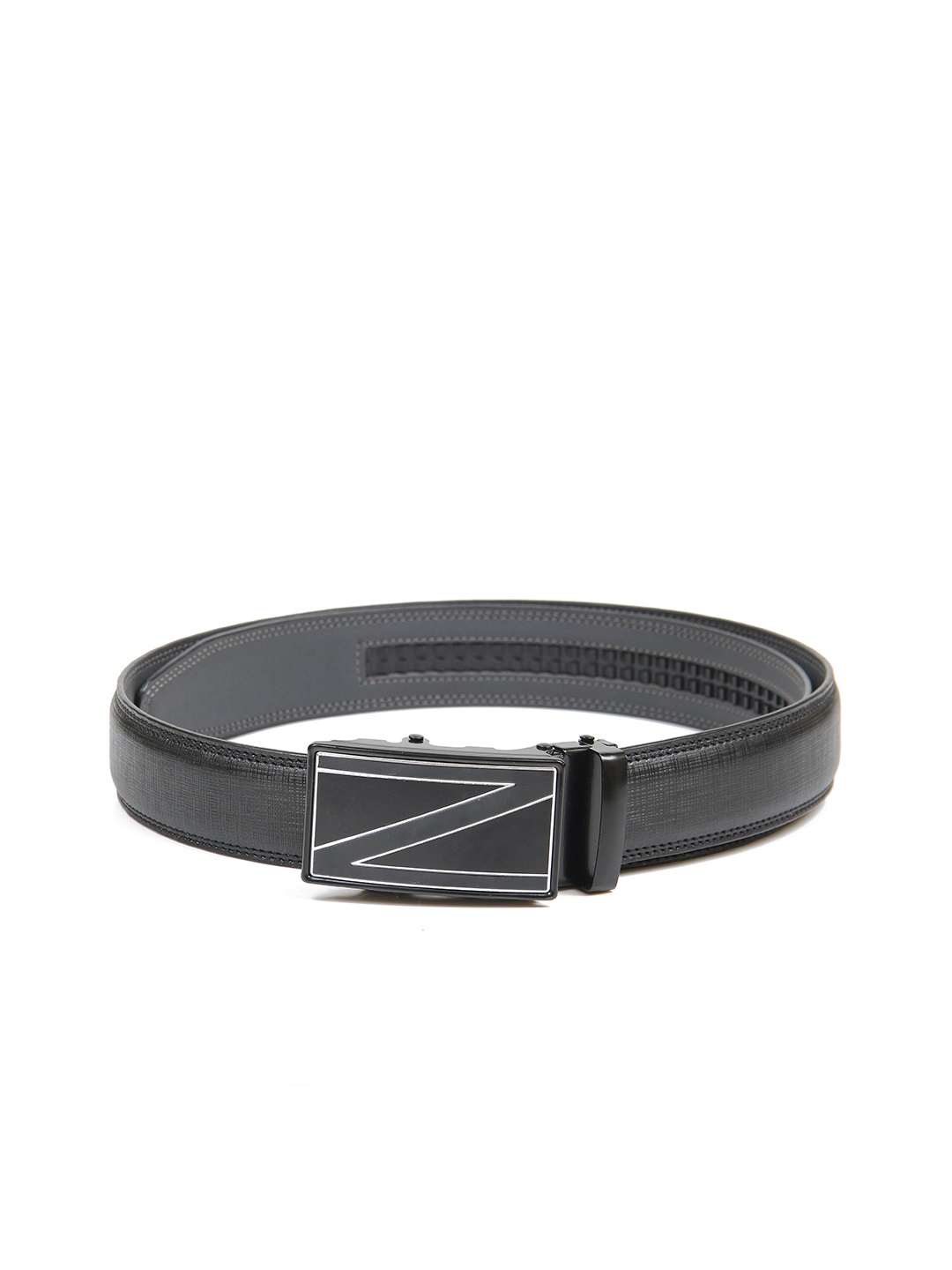 

Calvadoss Men Black Textured No Holes Belt