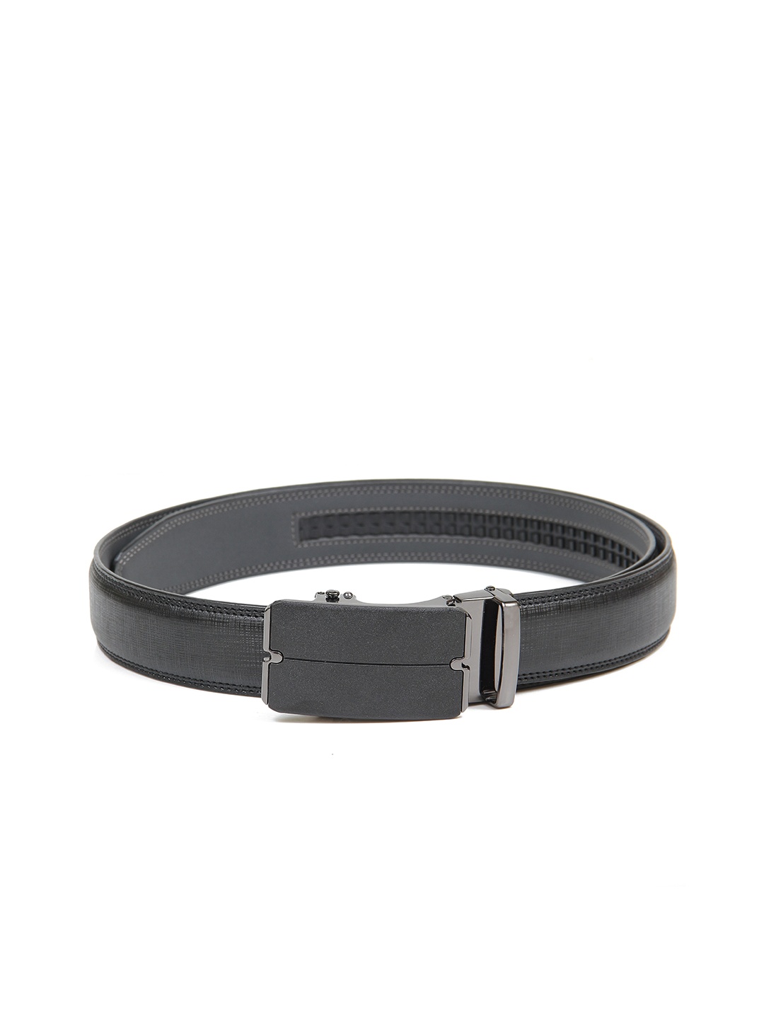 

Calvadoss Men Black Textured No Holes Belt