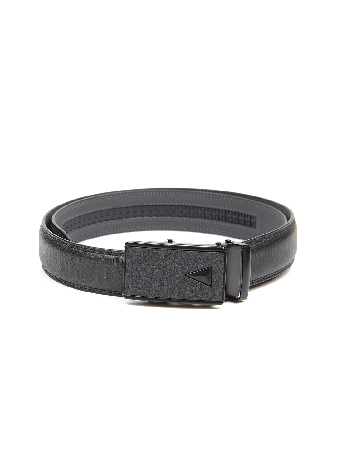 

Calvadoss Men Black Textured No Holes Belt