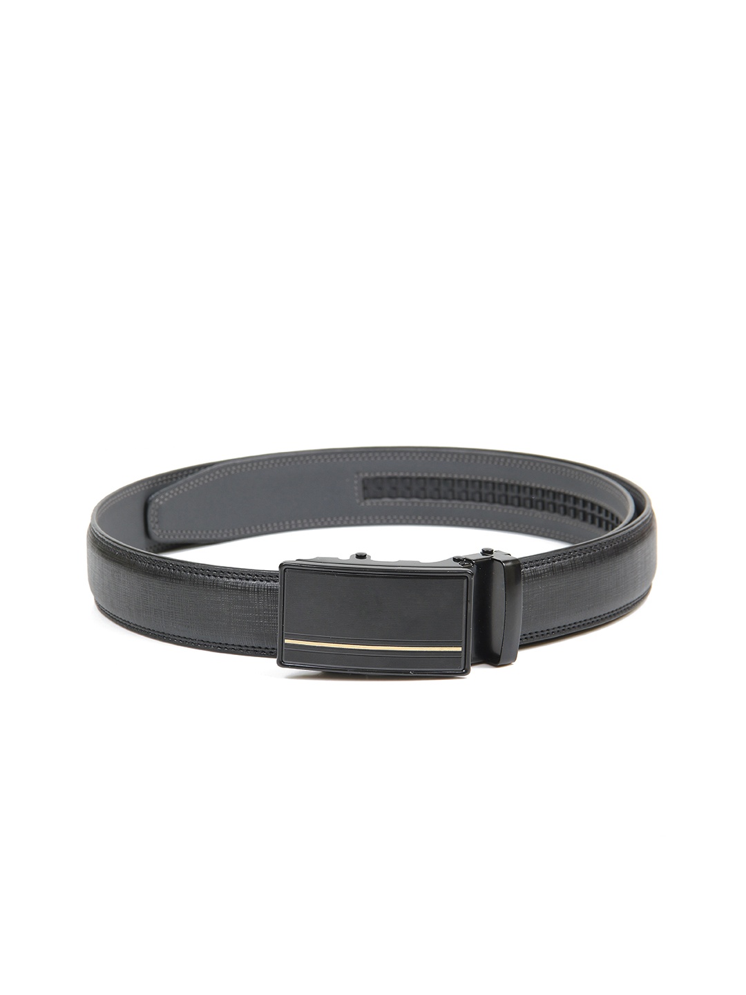 

Calvadoss Men Black Textured No Holes Belt