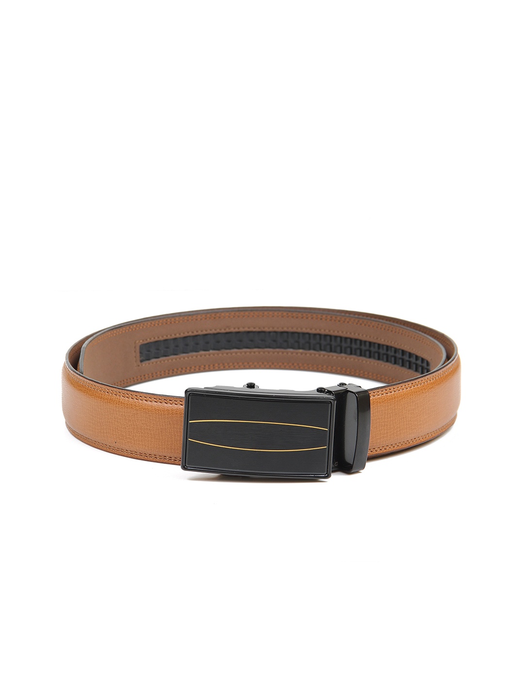 

Calvadoss Men Tan Textured No Holes Belt