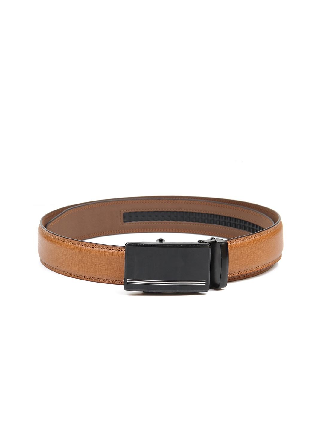 

Calvadoss Men Tan Textured No Holes Belt