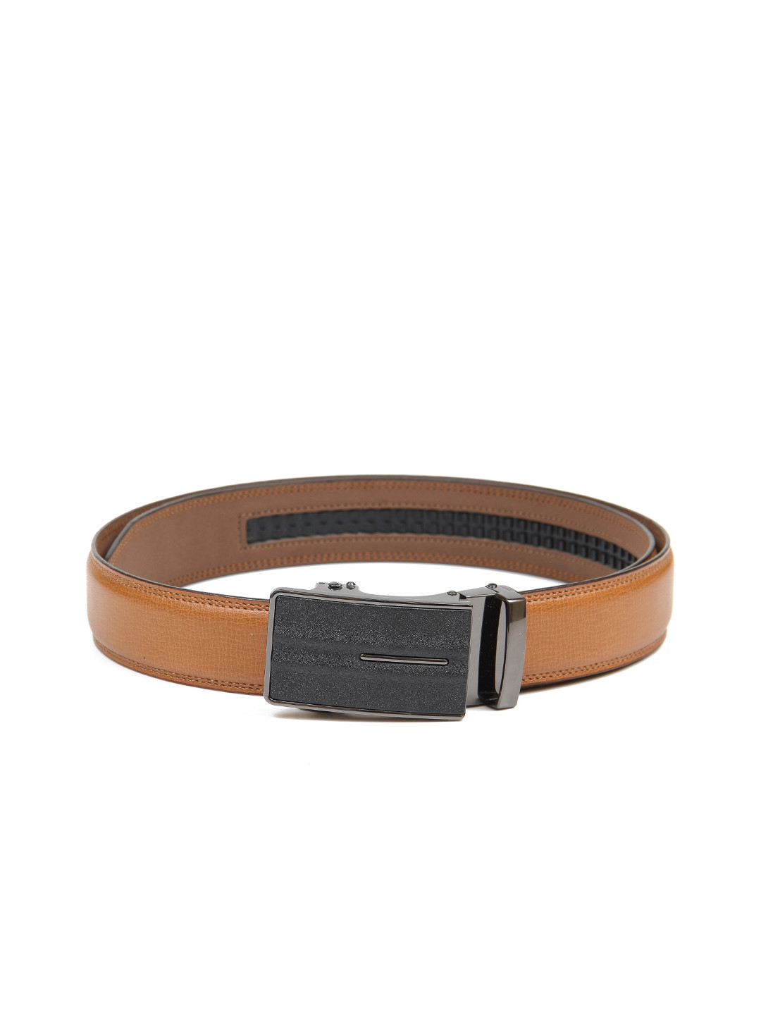 

Calvadoss Men Tan Textured No Holes Belt