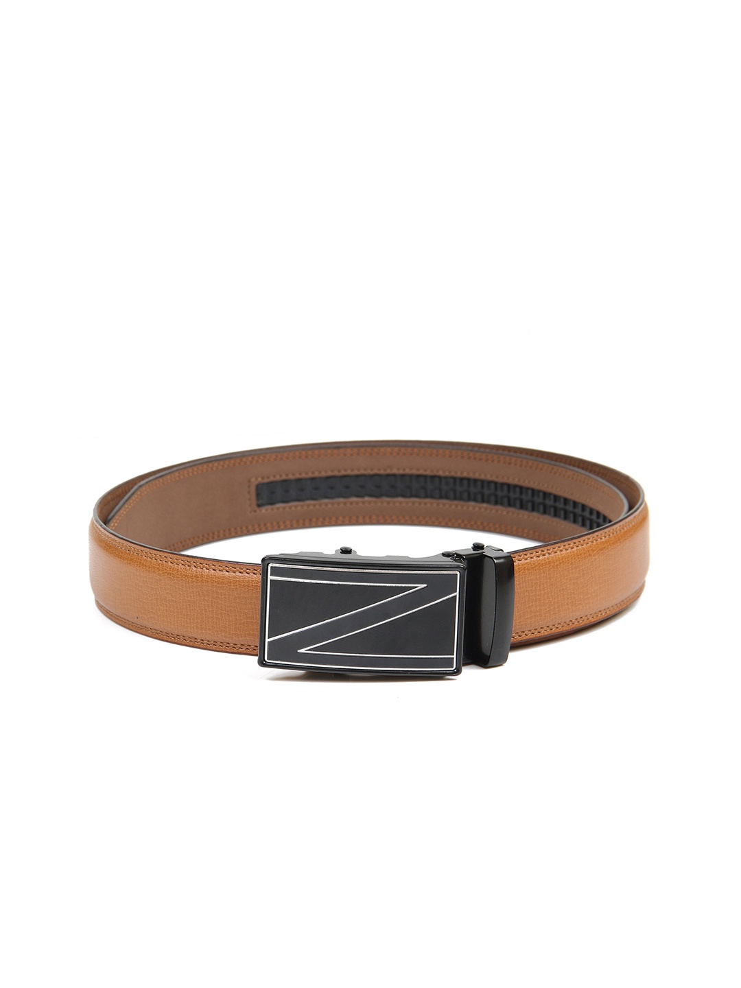 

Calvadoss Men Tan Textured No Holes Belt