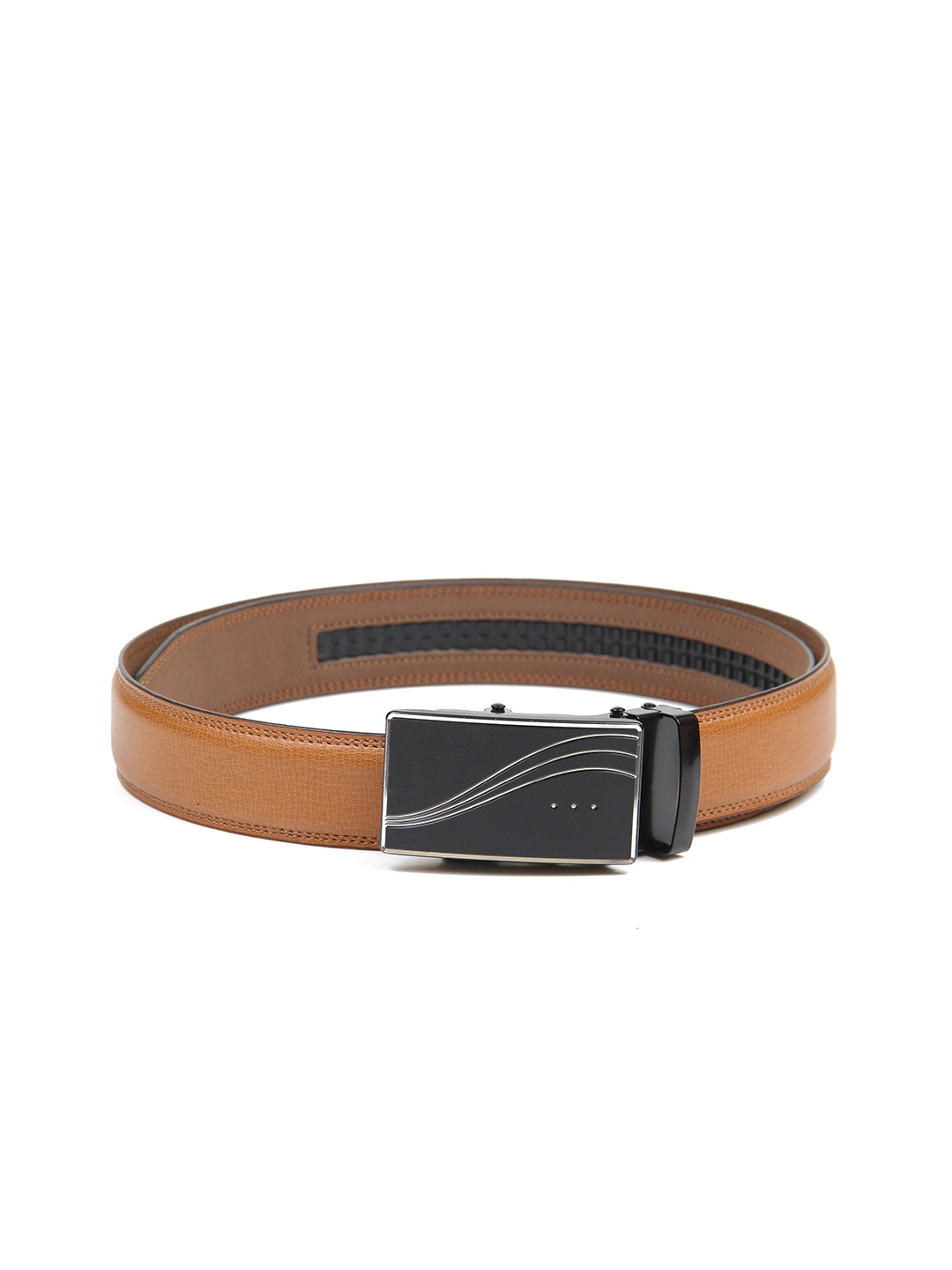 

Calvadoss Men Tan Textured No Holes Belt