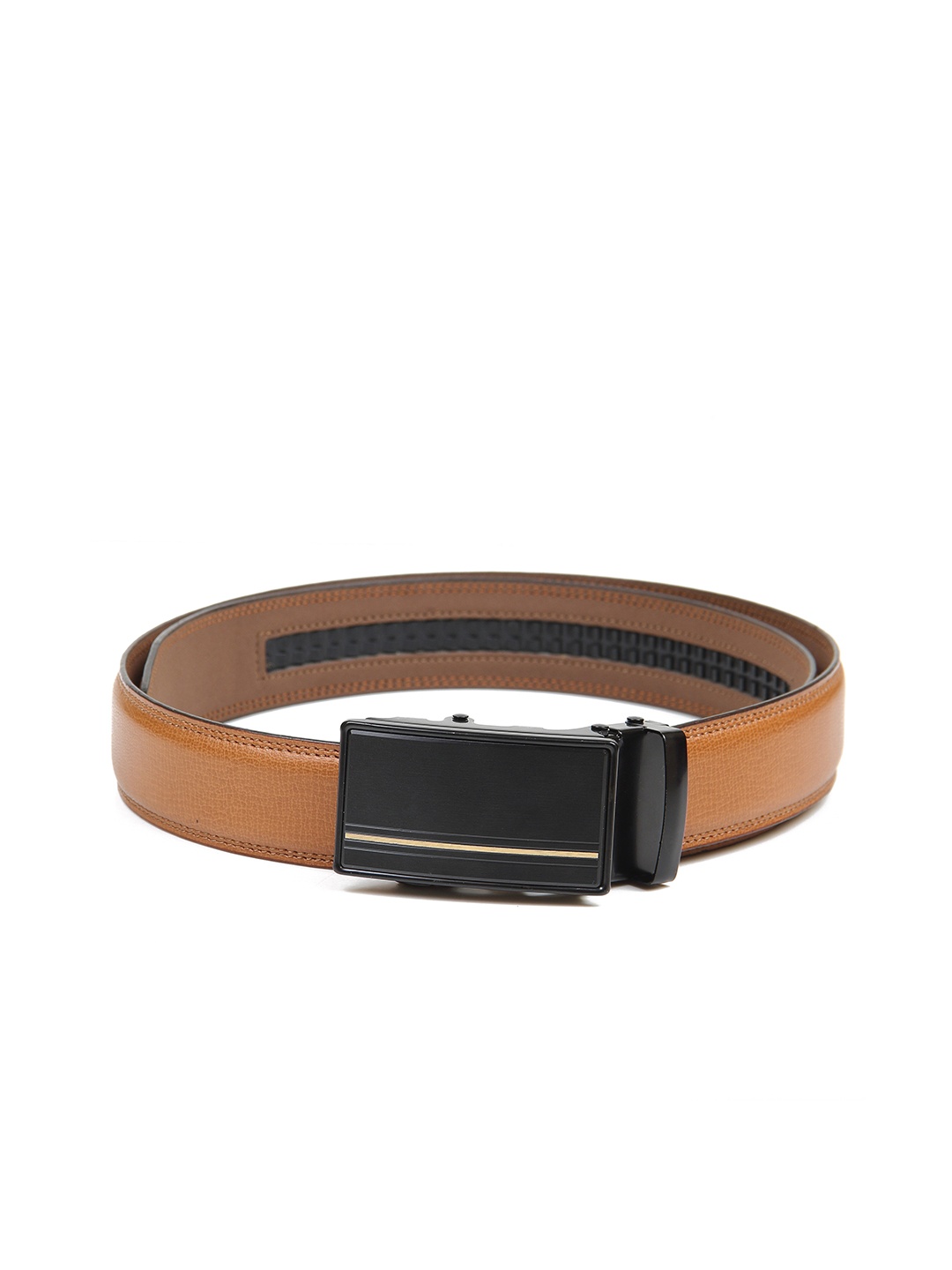 

Calvadoss Men Tan Textured No Holes Belt