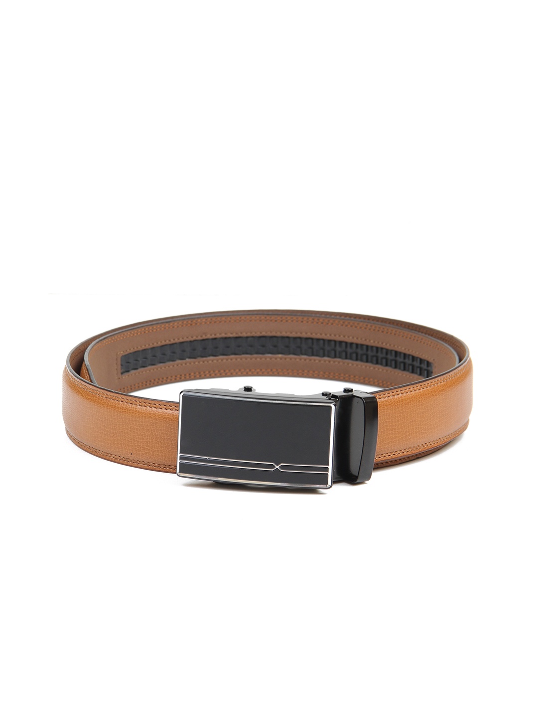 

Calvadoss Men Tan Textured No Holes Belt