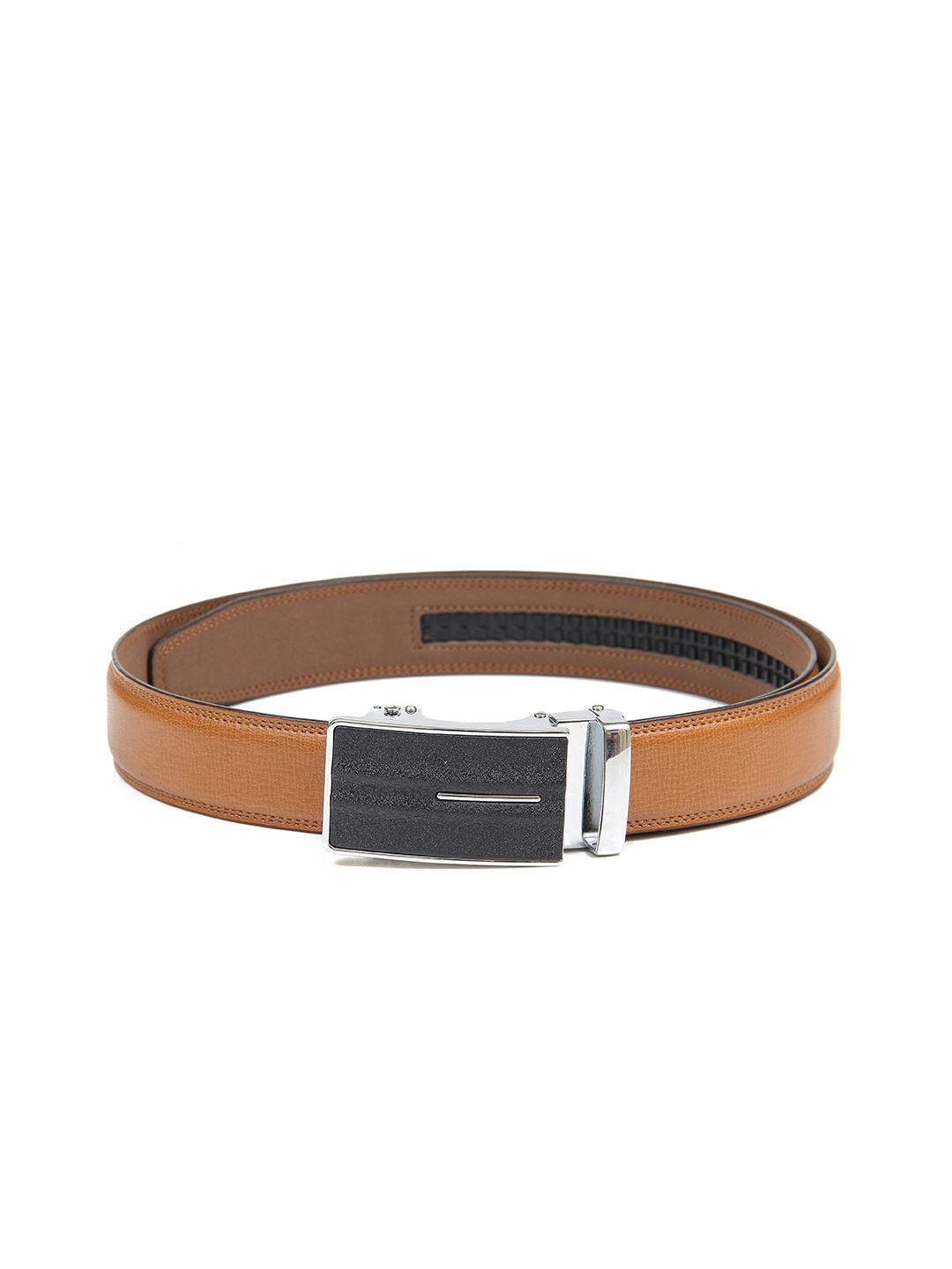 

Calvadoss Men Tan Textured No Holes Belt