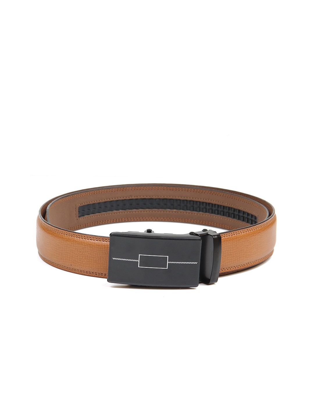 

Calvadoss Men Tan Textured No Holes Belt