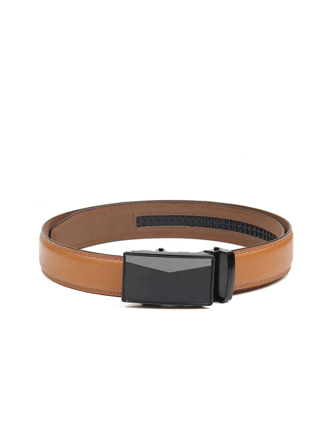

Calvadoss Men Tan Textured No Holes Belt