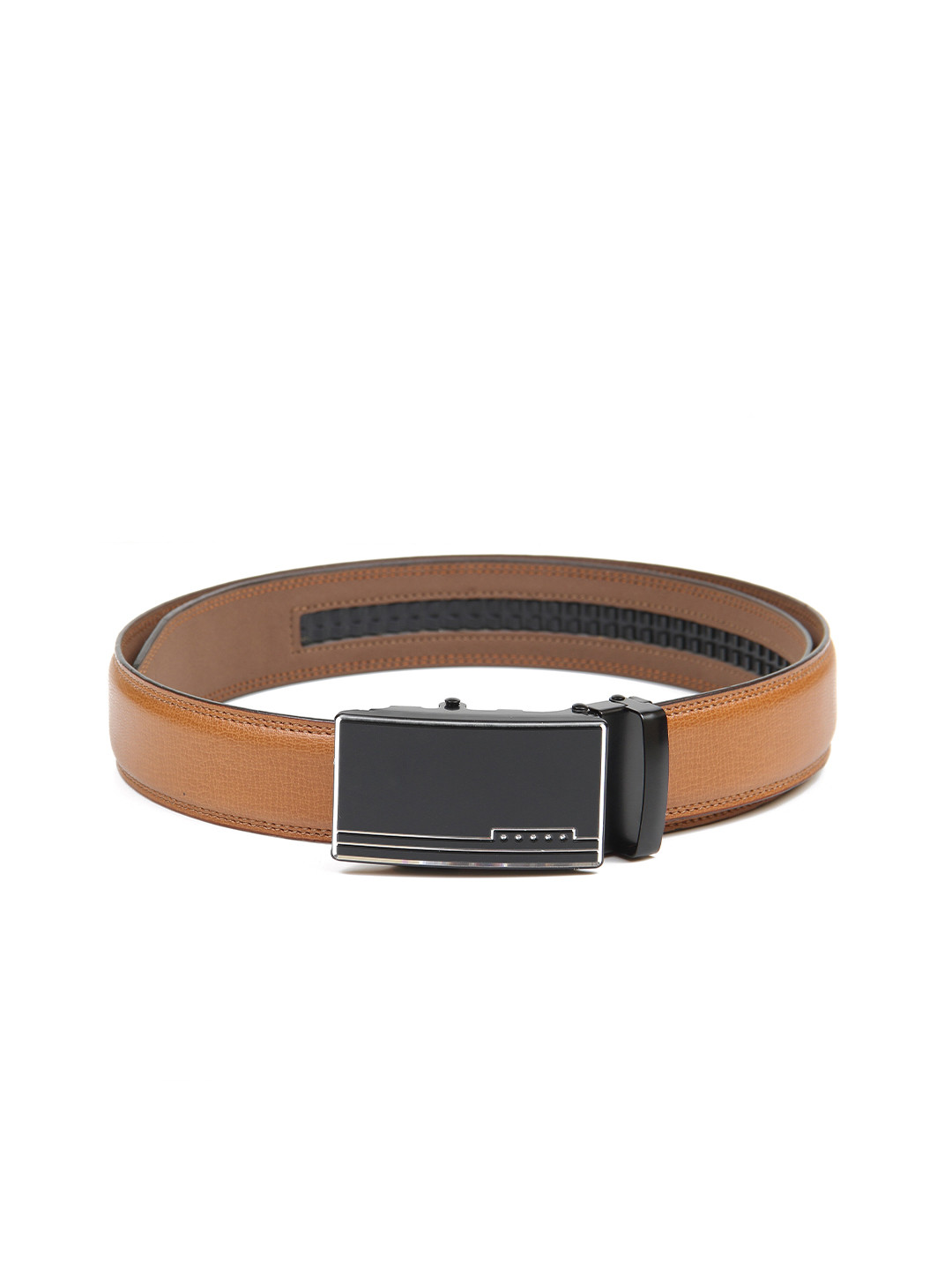 

Calvadoss Men Tan Textured No Holes Belt