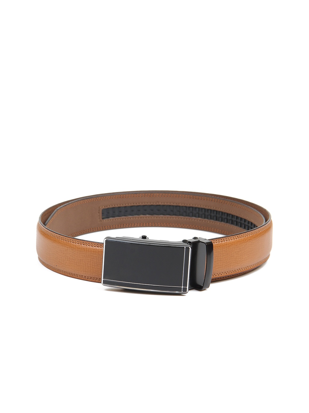 

Calvadoss Men Tan Textured No Holes Belt