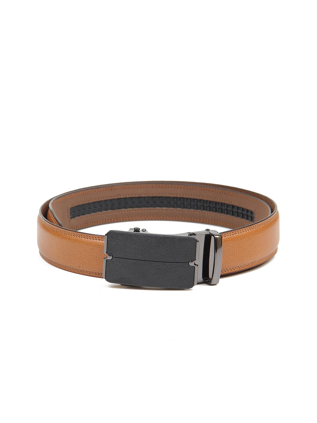 

Calvadoss Men Tan Textured No Holes Belt