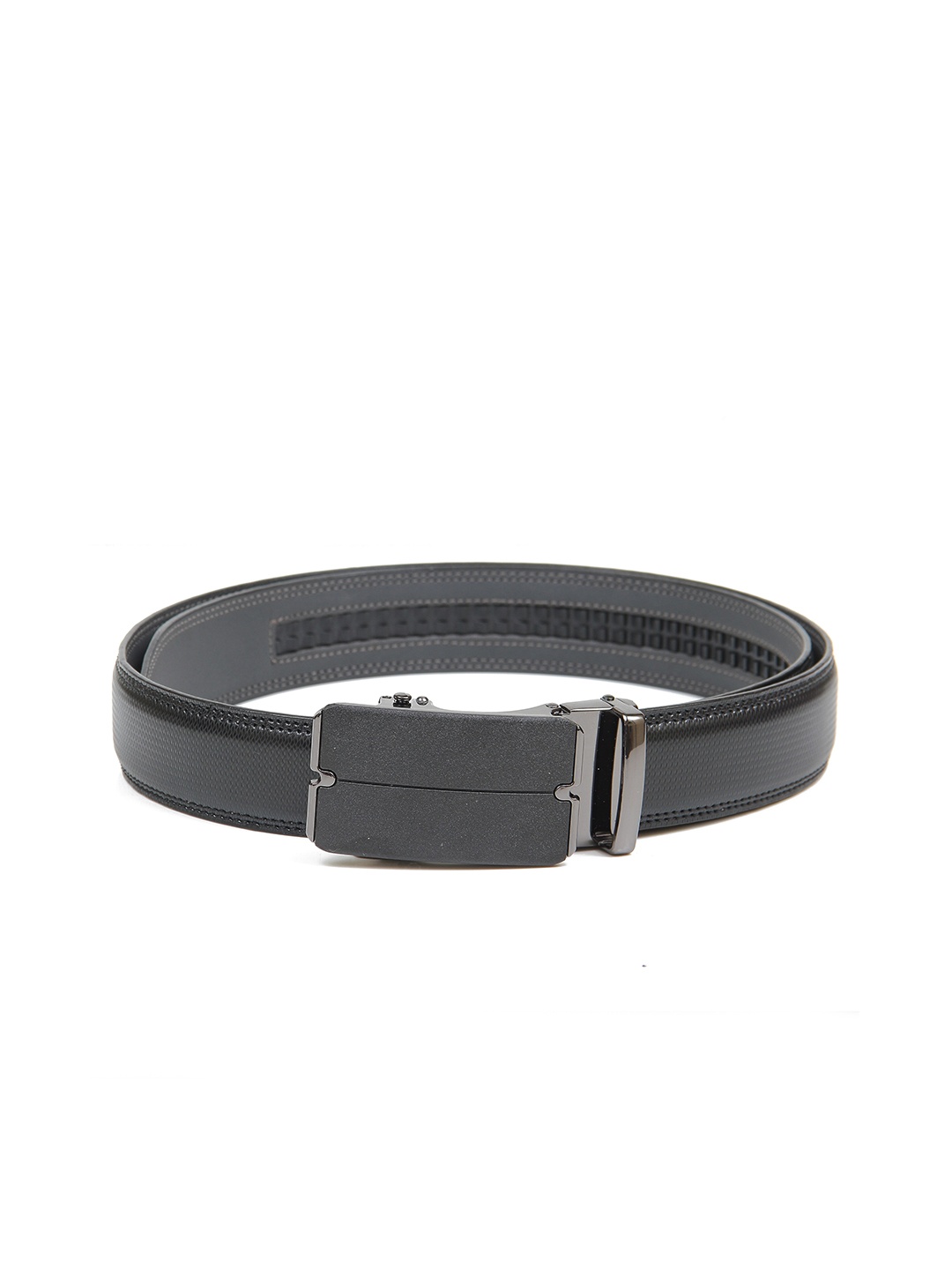 

Calvadoss Men Black Textured No Holes Belt