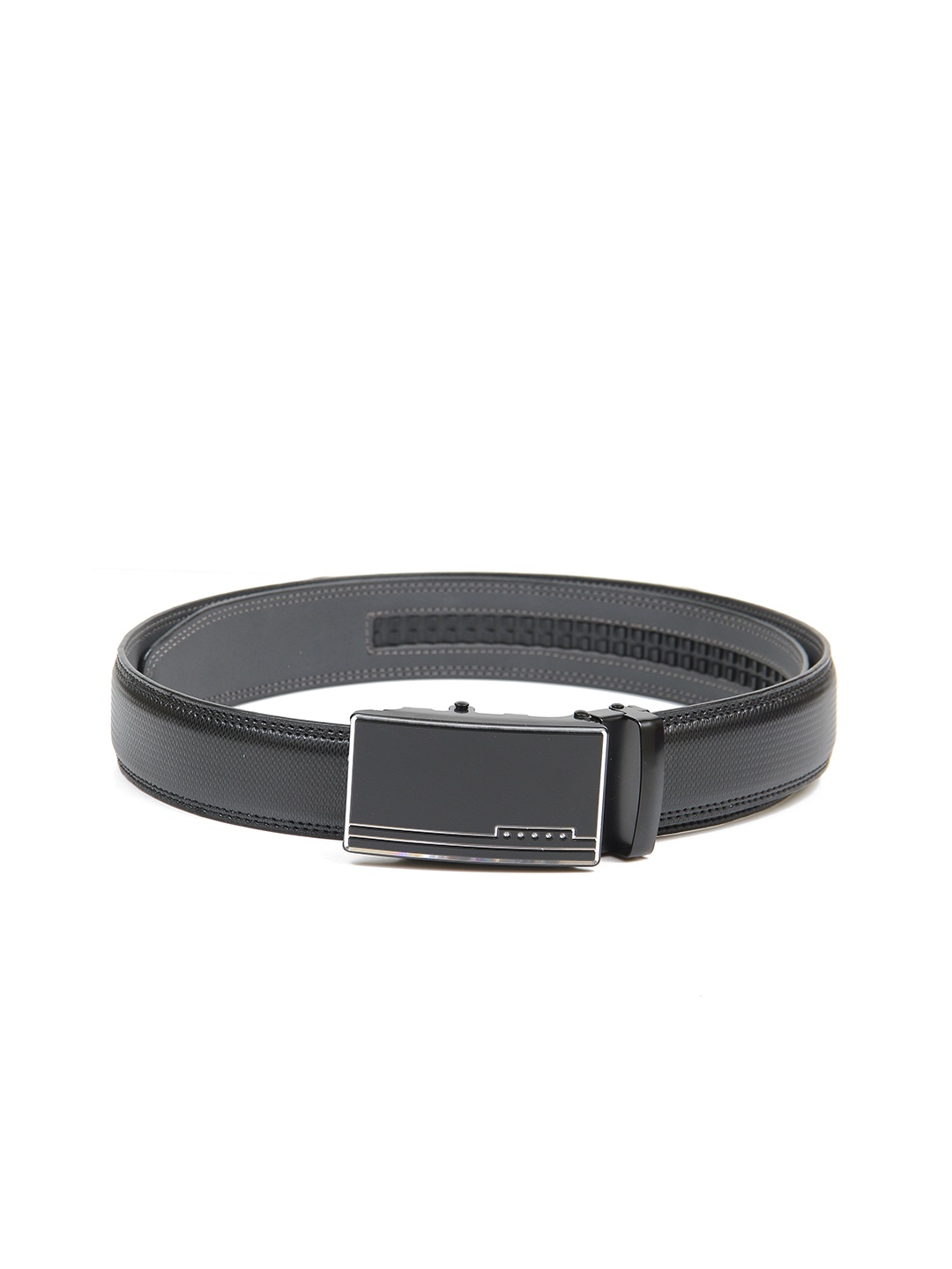

Calvadoss Men Black Textured No Holes Belt