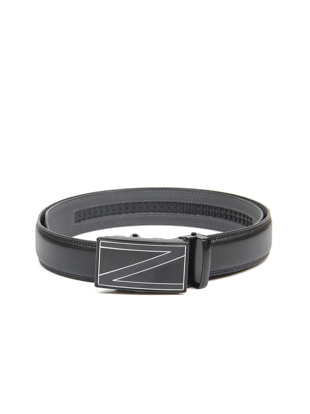 

Calvadoss Men Black Textured No Holes Belt