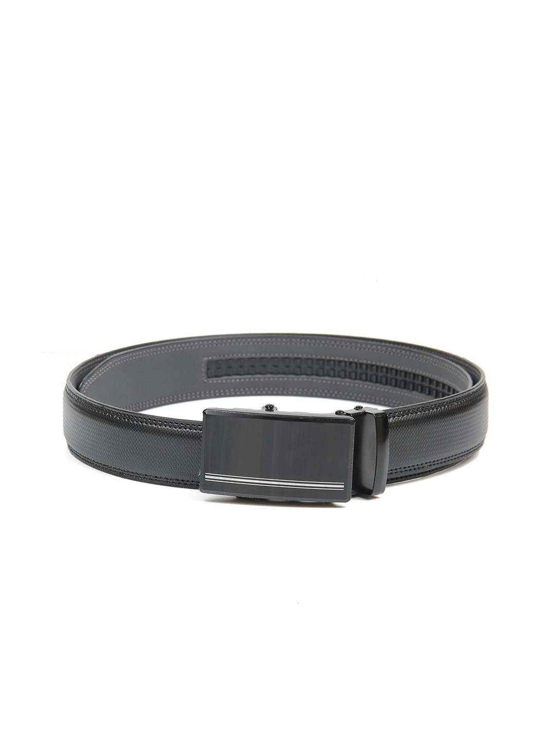 

Calvadoss Men Black Textured No Holes Belt