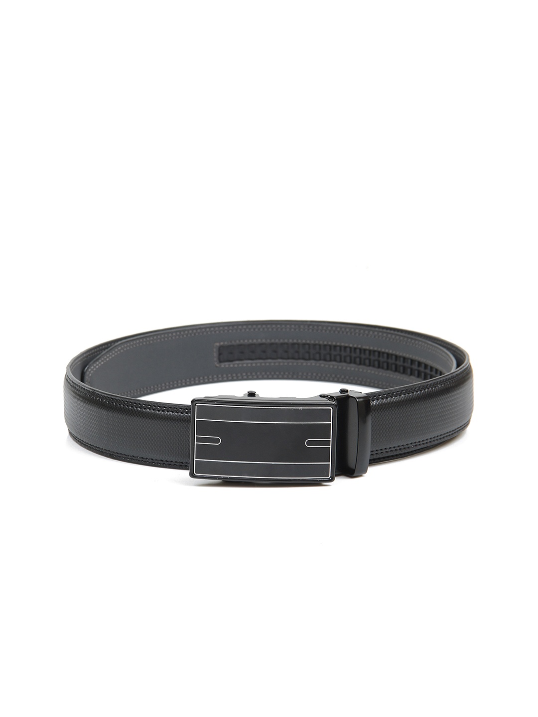 

Calvadoss Men Black Textured No Holes Belt