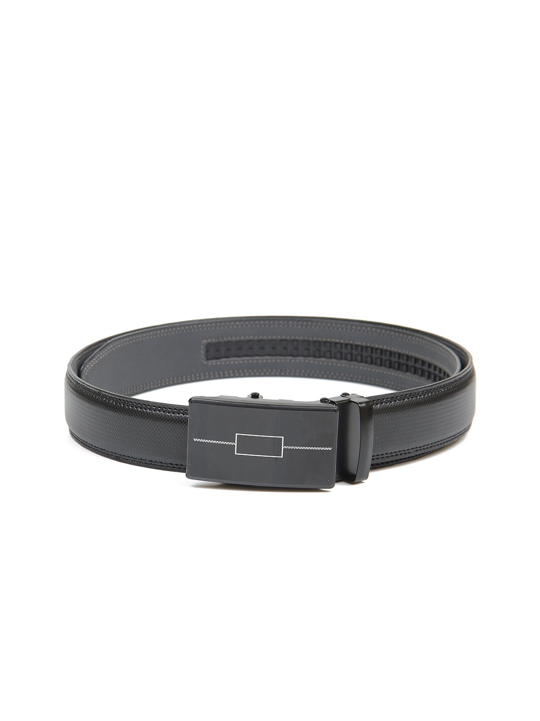 

Calvadoss Men Black Textured No Holes Belt