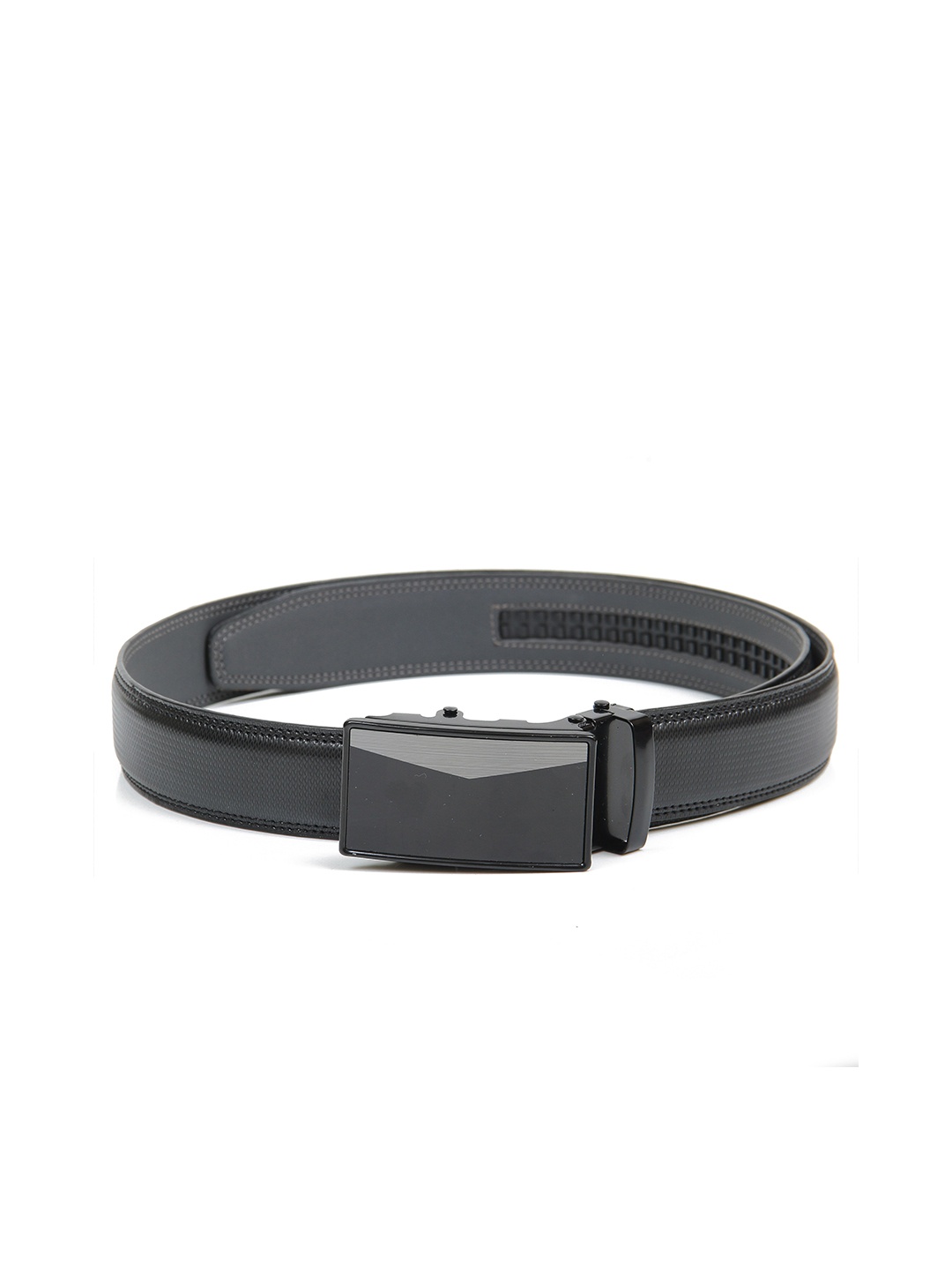

Calvadoss Men Black Textured No Holes Belt