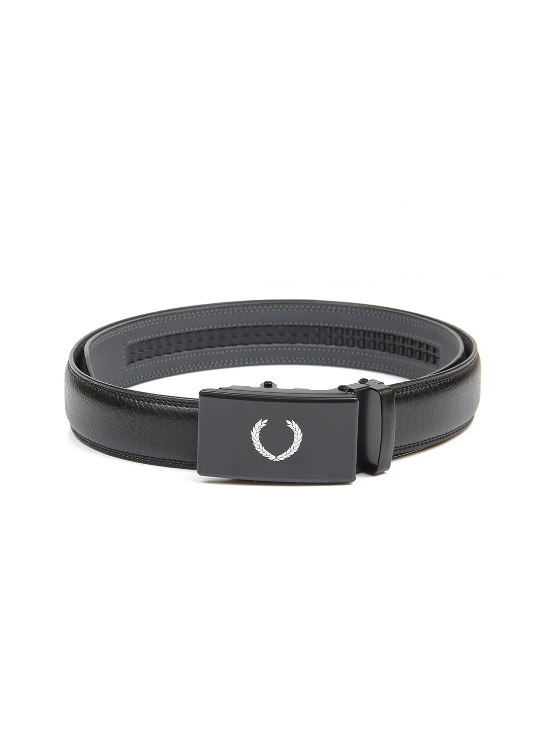 

Calvadoss Men Black Textured No Holes Belt