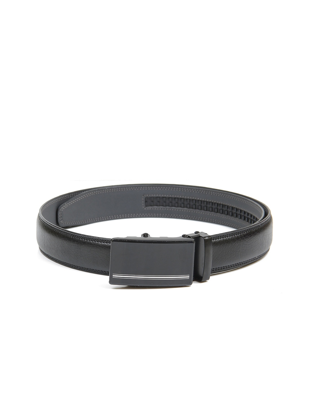 

Calvadoss Men Black Textured No Holes Belt