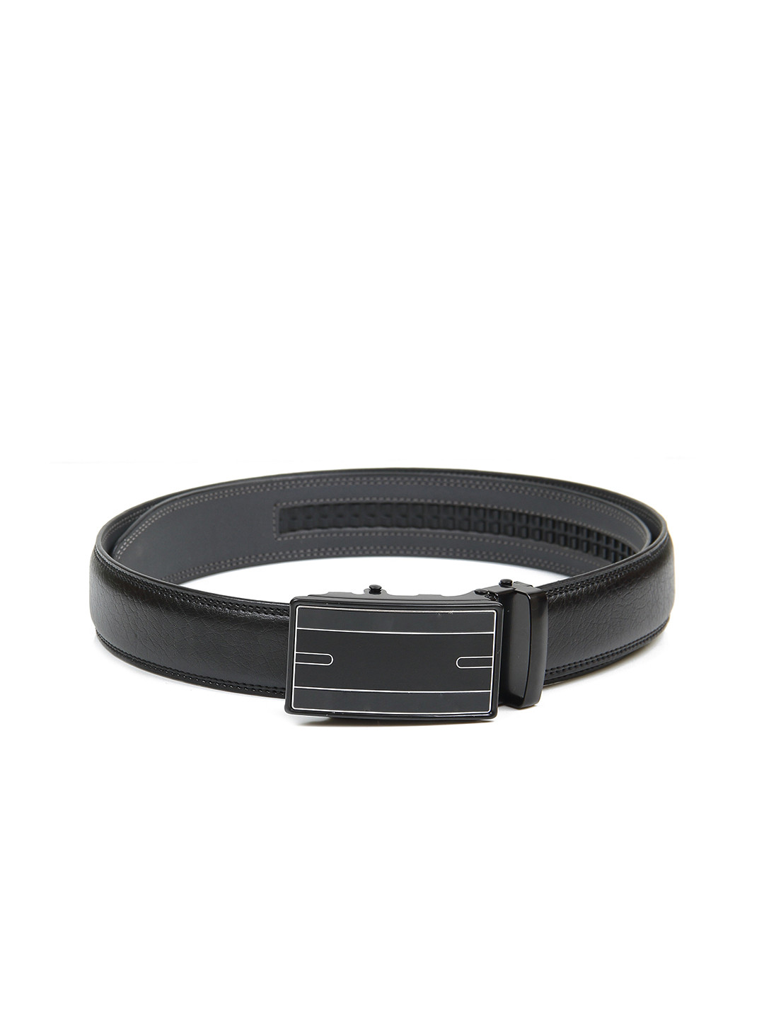 

Calvadoss Men Black Textured No Holes Belt
