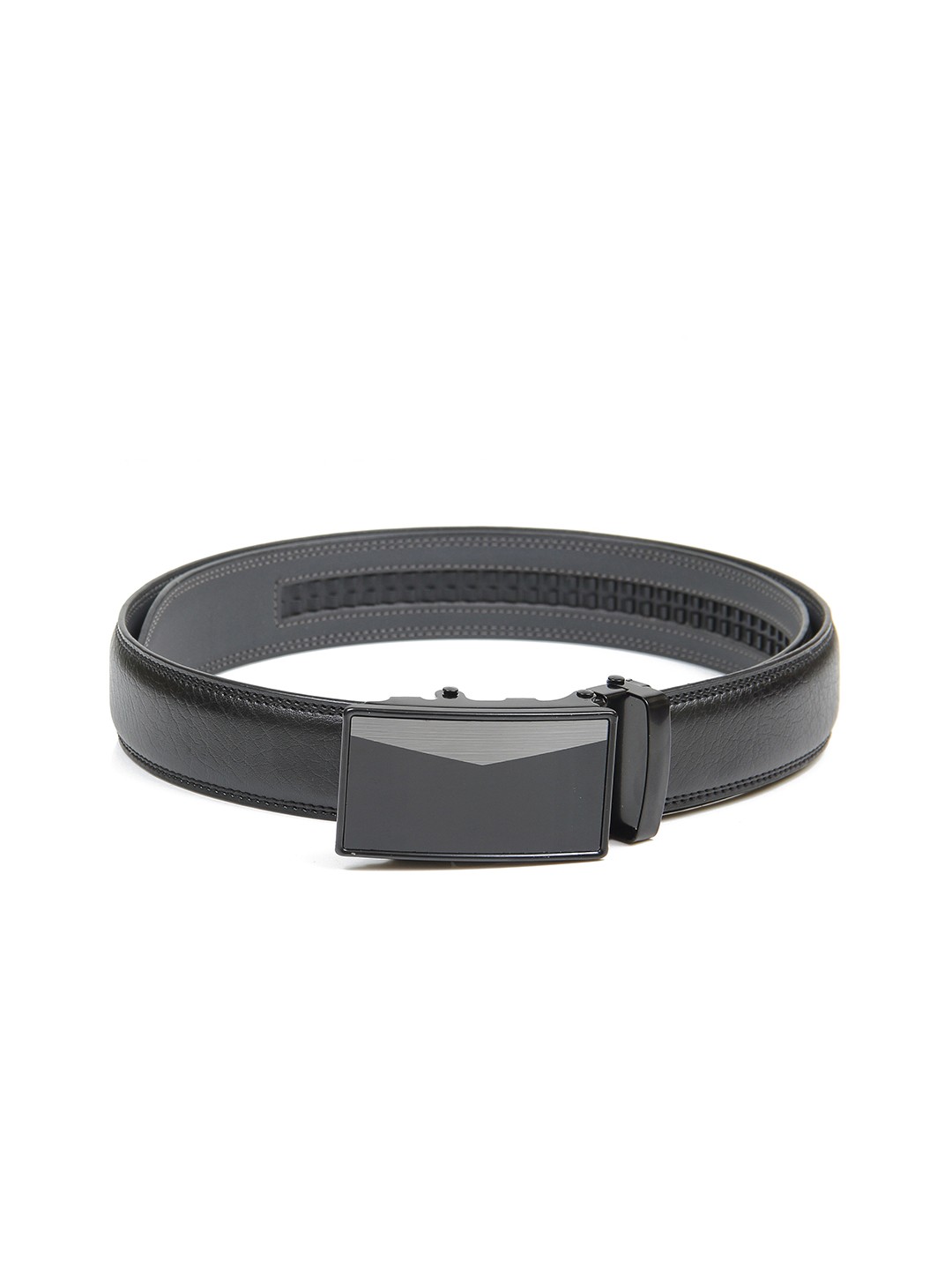 

Calvadoss Men Black Textured No Holes Belt