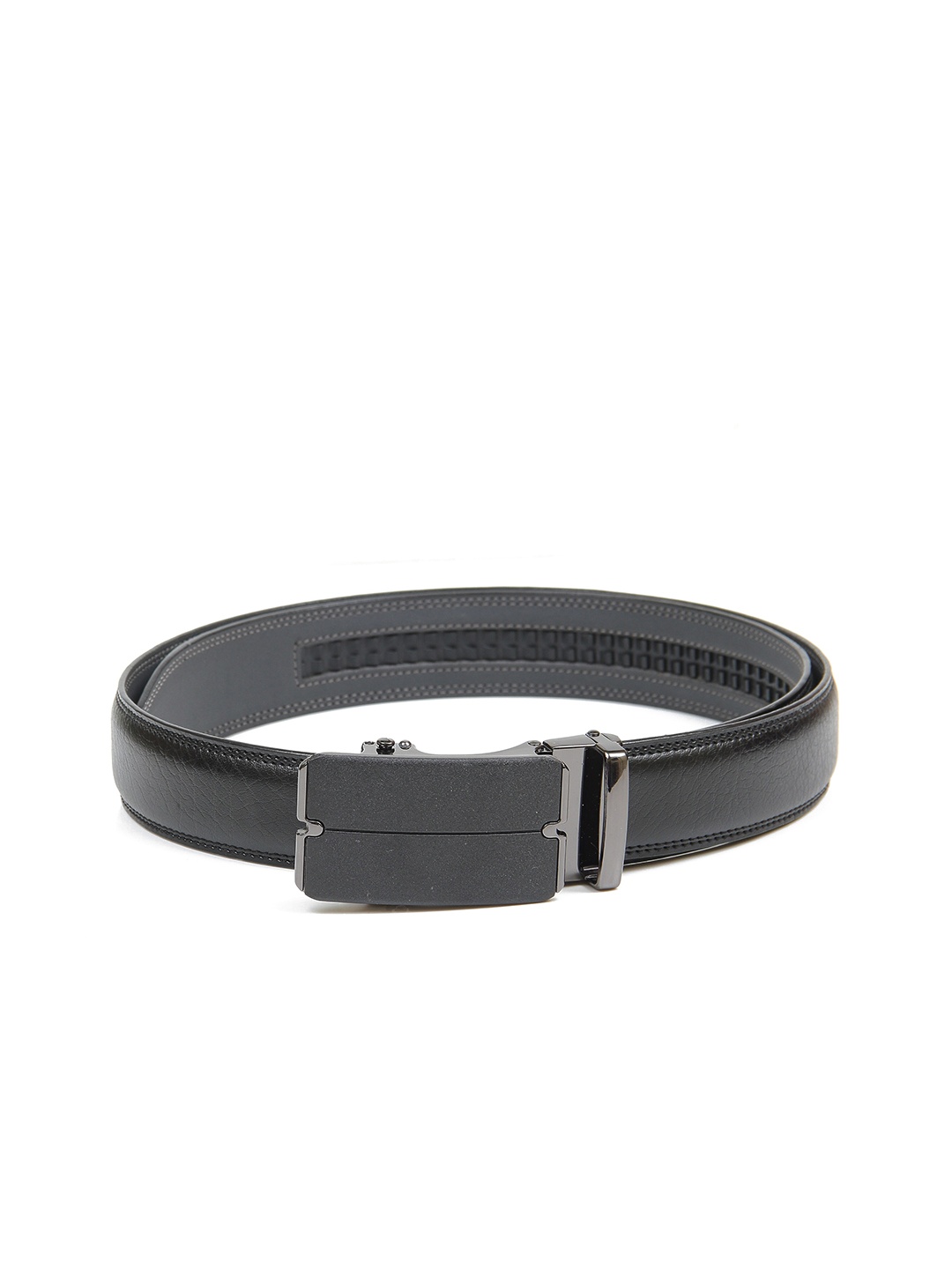 

Calvadoss Men Black Textured No Holes Belt