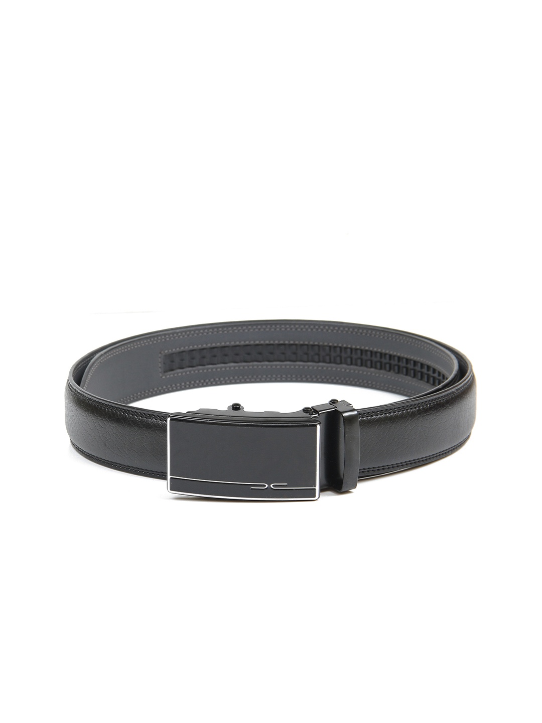 

Calvadoss Men Black Textured No Holes Belt