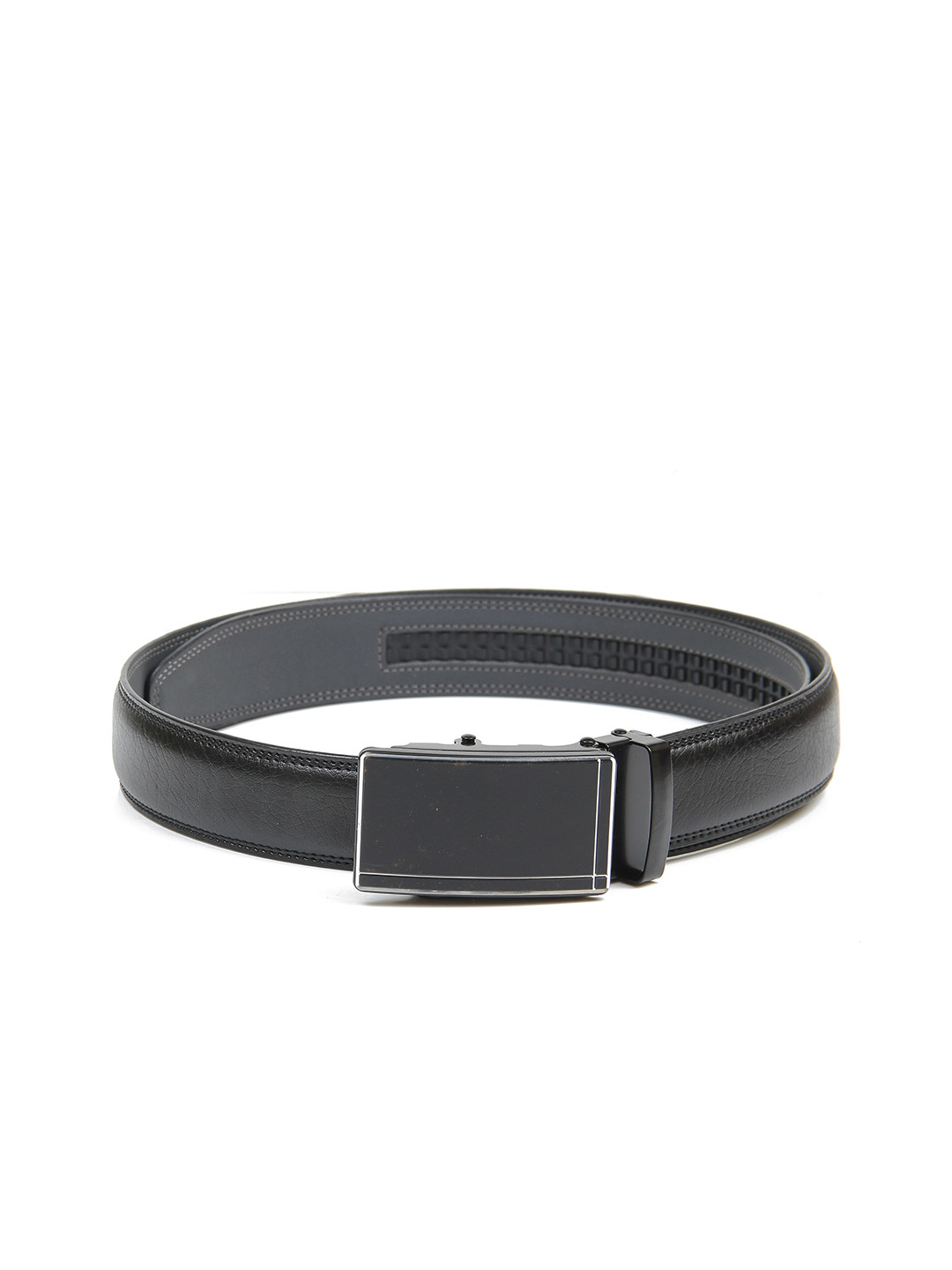 

Calvadoss Men Black Textured No Holes Belt