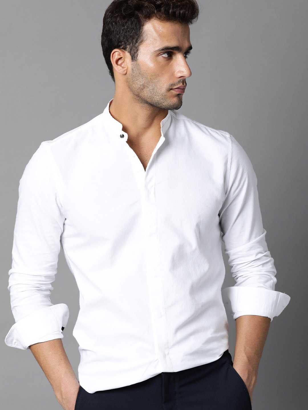 

RARE RABBIT Men White Slim Fit Opaque Casual Shirt