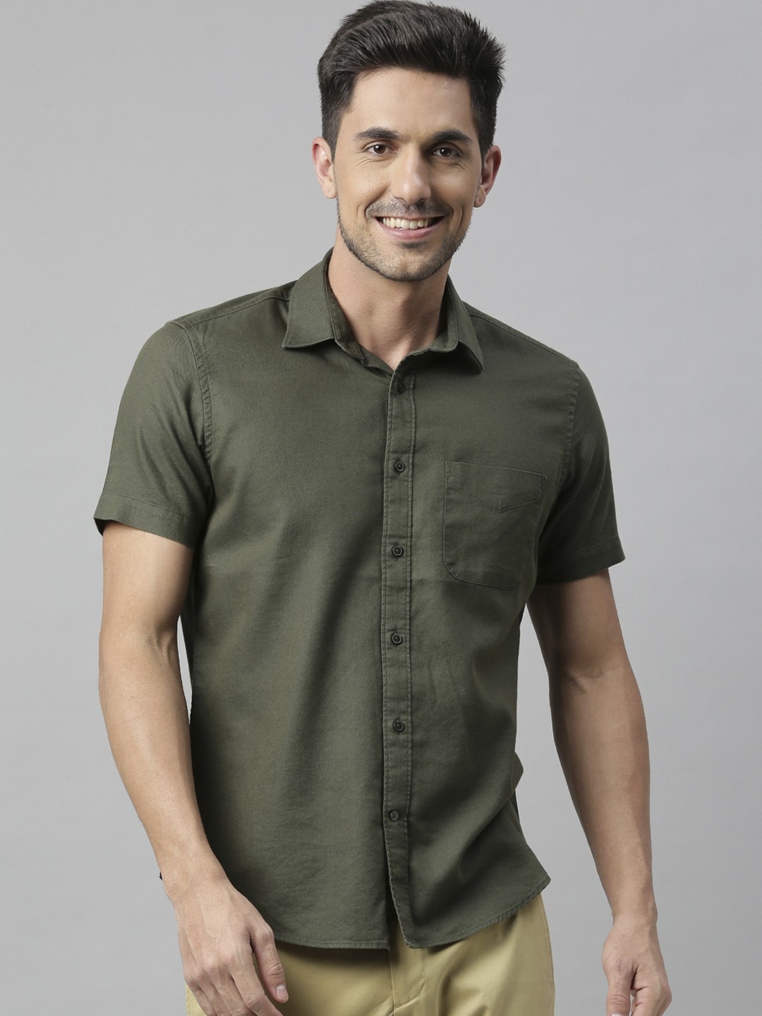 

RARE RABBIT Men Maral R Slim Fit Opaque Shirt, Green