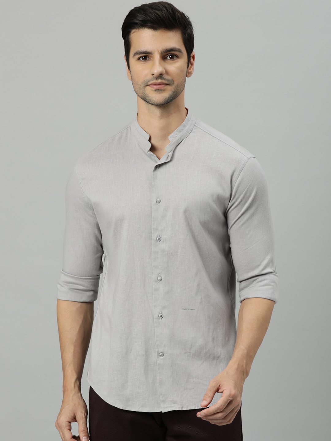 

RARE RABBIT Men Grey Slim Fit Opaque Casual Shirt
