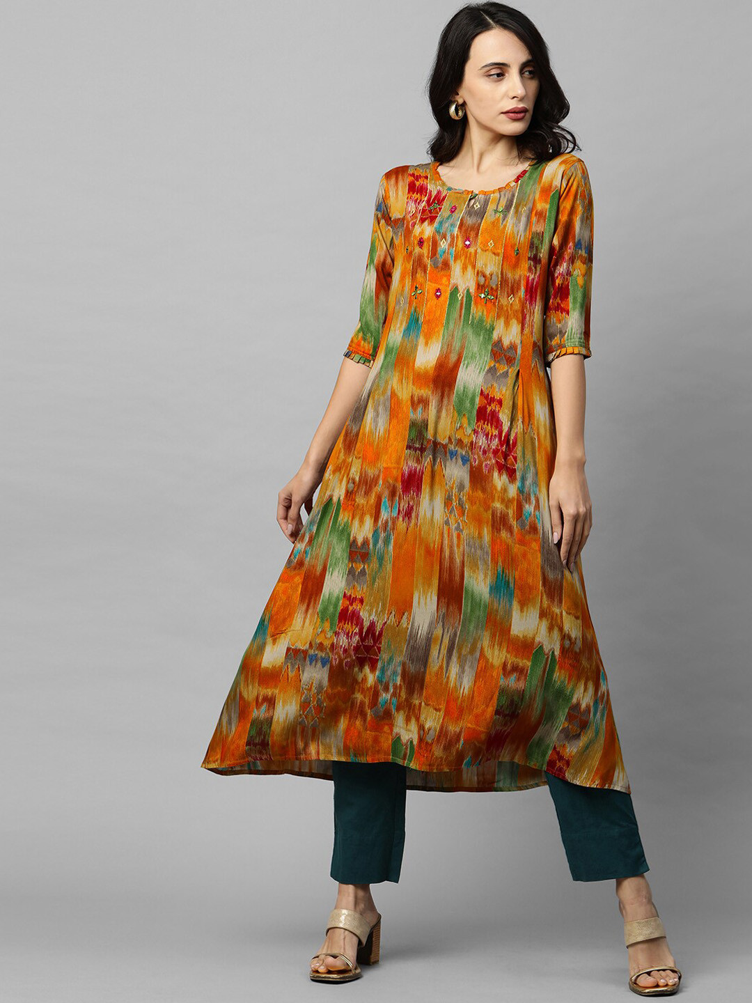 

FASHOR Women Multicoloured Printed Kurta, Multi