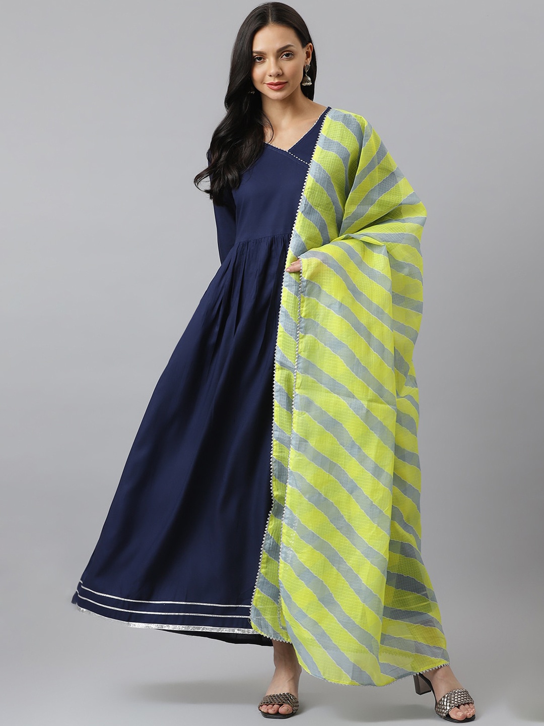 

Stylum Women Navy Blue Anarkali Kurta with Dupatta