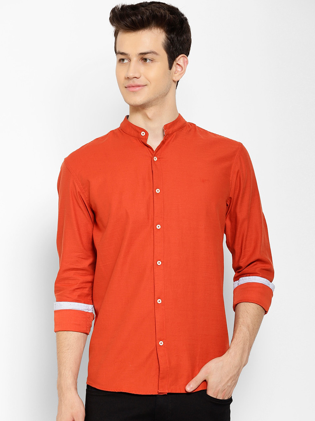 

cape canary Men Orange Opaque Casual Shirt