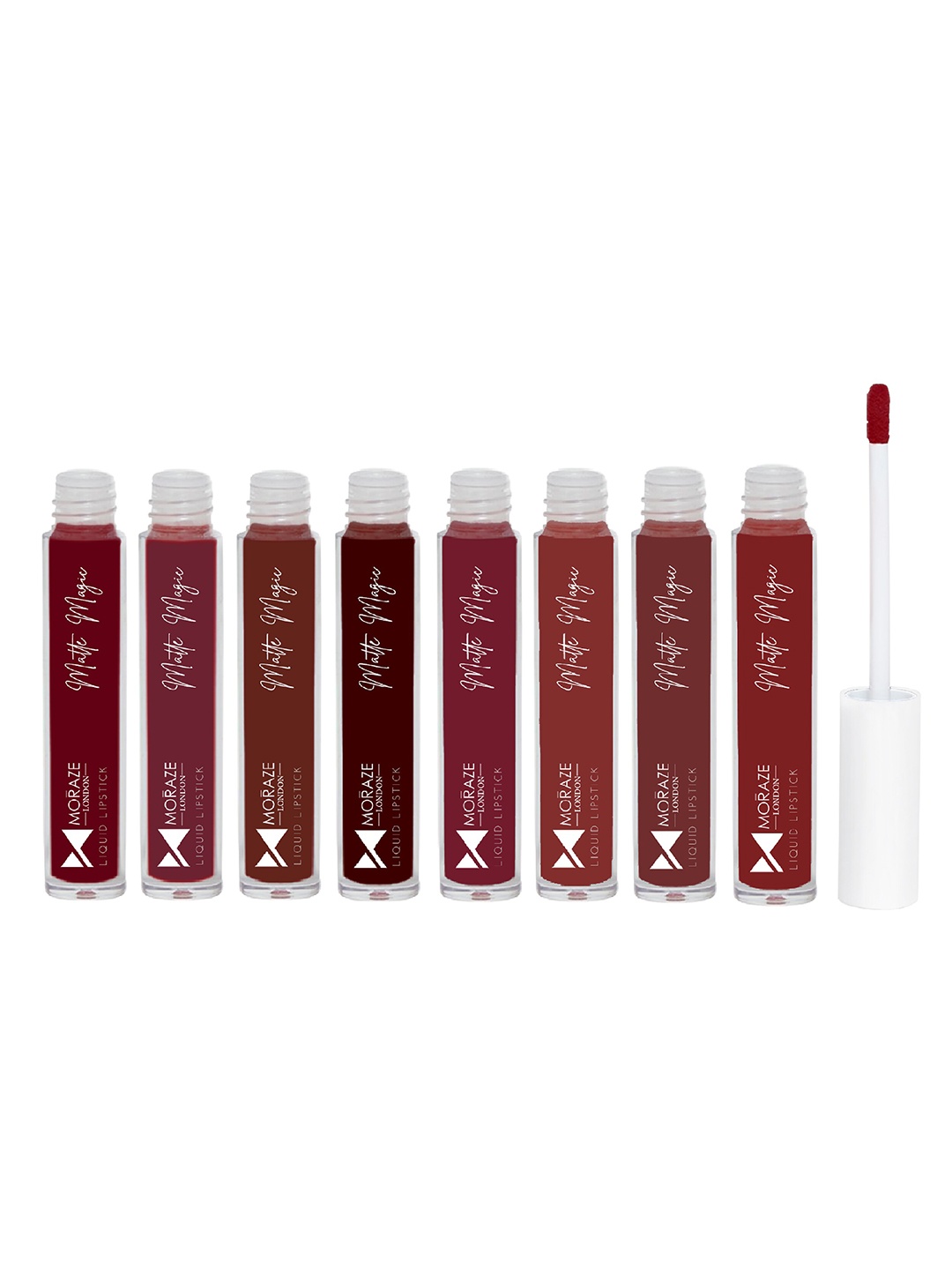 Moraze Set Of 8 Matte Magic Liquid Lipsticks, Multi