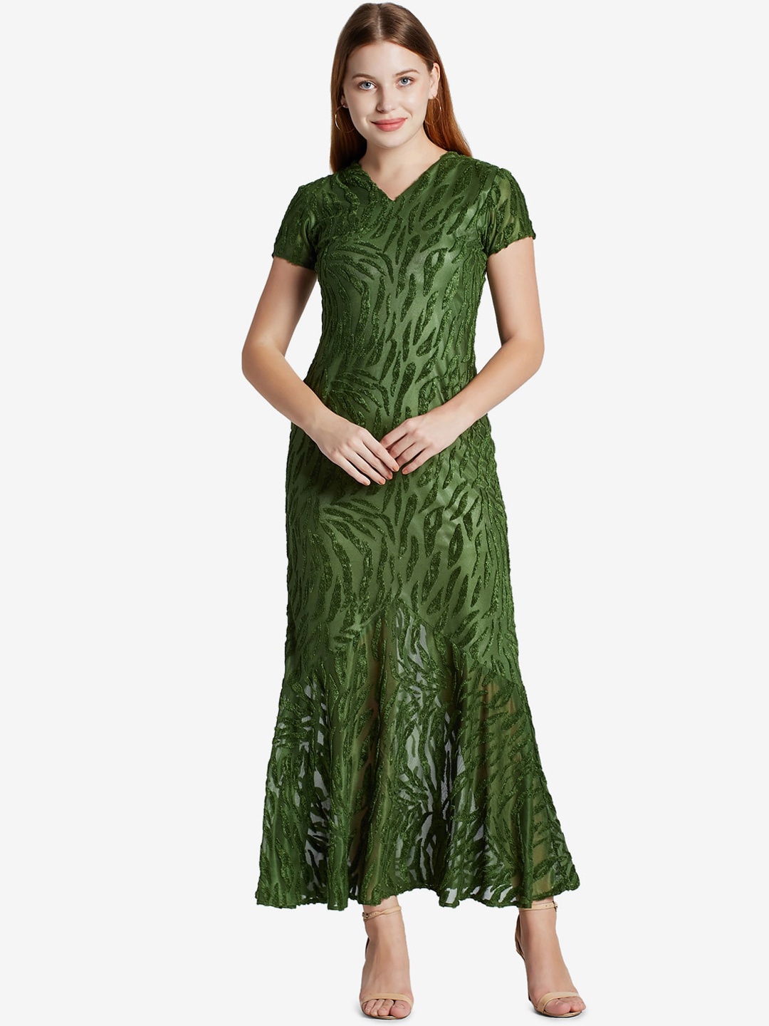 

Emmyrobe Olive Green Maxi Dress