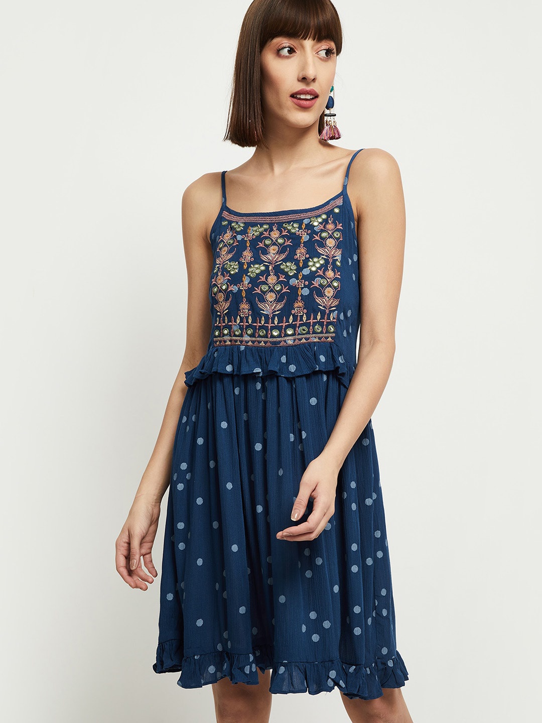 

max Blue A-Line Dress