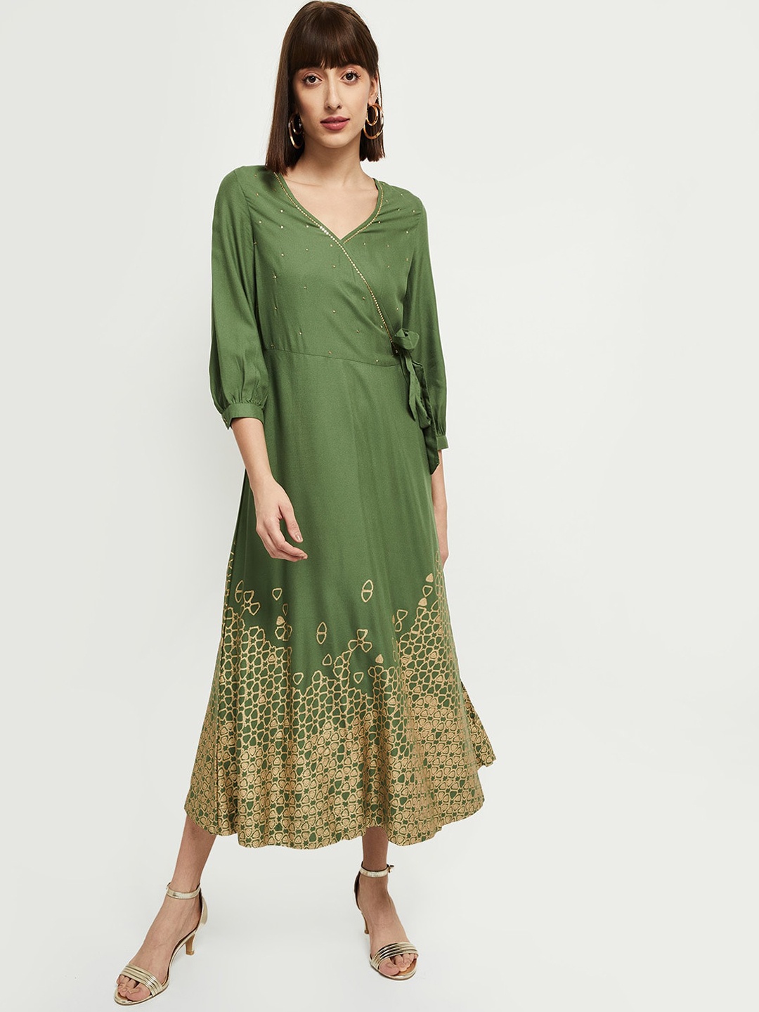 

max Olive Green Midi Dress