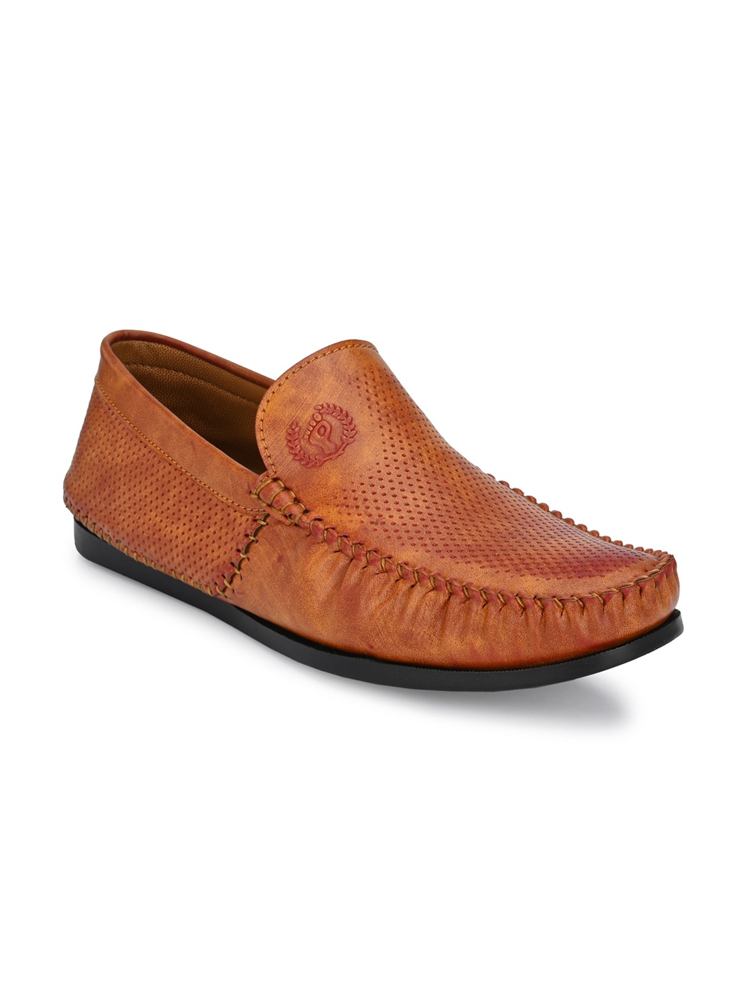 

Prolific Men Tan Brown Perforations Driving Shoes