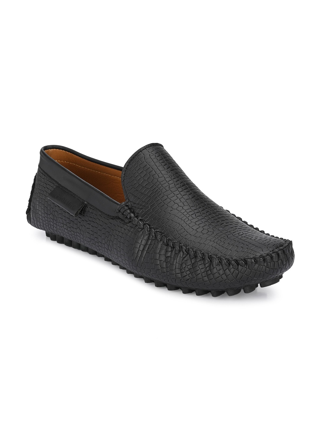 

Prolific Men Black Perforations Driving Shoes